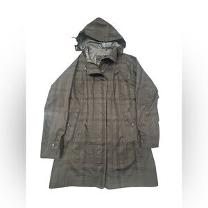 L.L. Bean Women’s‎ Gray Heather Plaid Polyester Rain Jacket XS